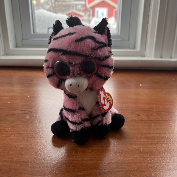 Ty Beanie Boos Zoey The Giraffe Pink Black 6in Hang Tags Stuffed Animals - Picture 1 of 5